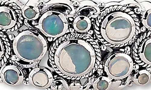 Samuel B. Silver 3.70 Ct. Tw. Opal Cluster Bangle Bracelet In Opal