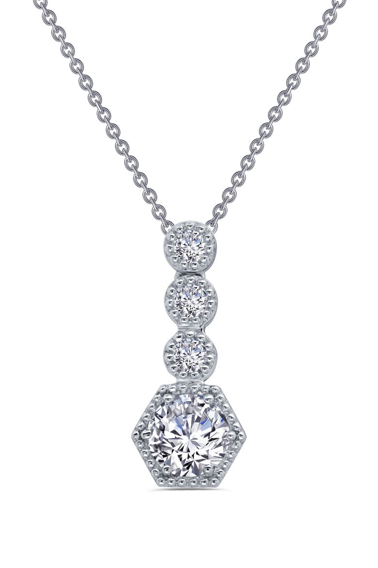 Simulated Diamond Multi-Stone Necklace, Main, color, WHITE