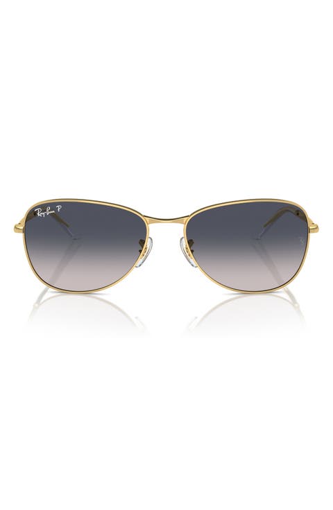 59mm Polarized Pilot Sunglasses