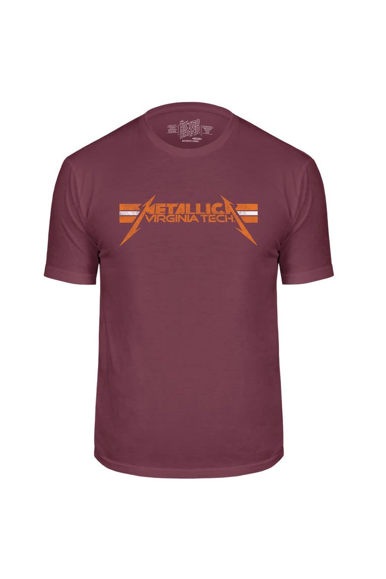 Men's Original Retro Brand Maroon Virginia Tech Hokies Metallica Retro T-Shirt, Alternate, color, Maroon