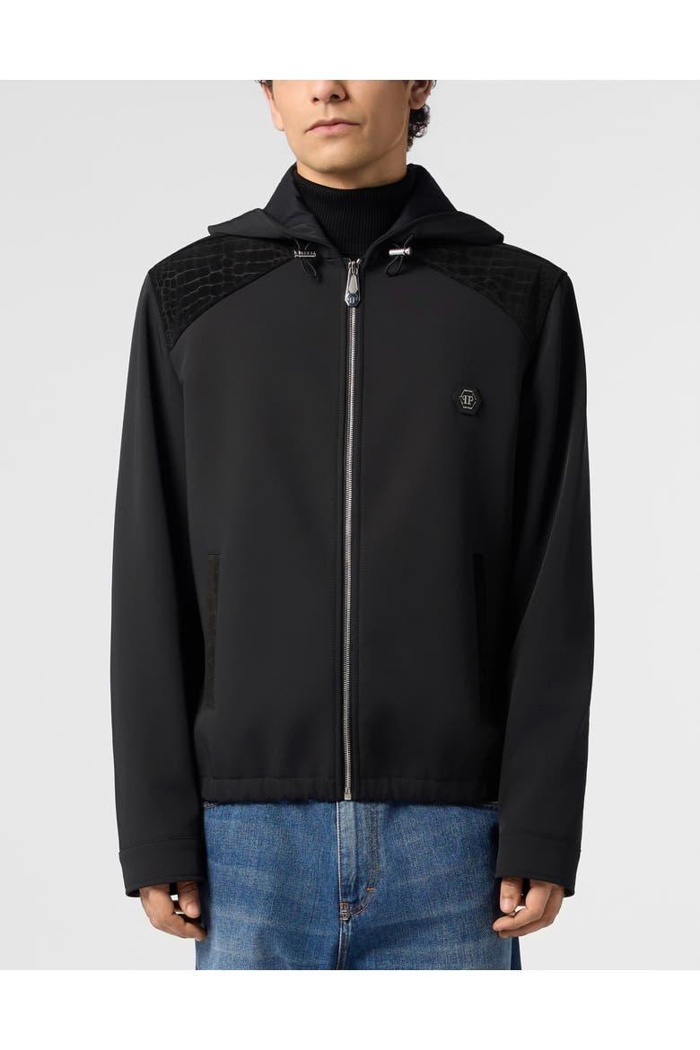 Nylon Jacket With Cocco Inserts Men, Main, color, black