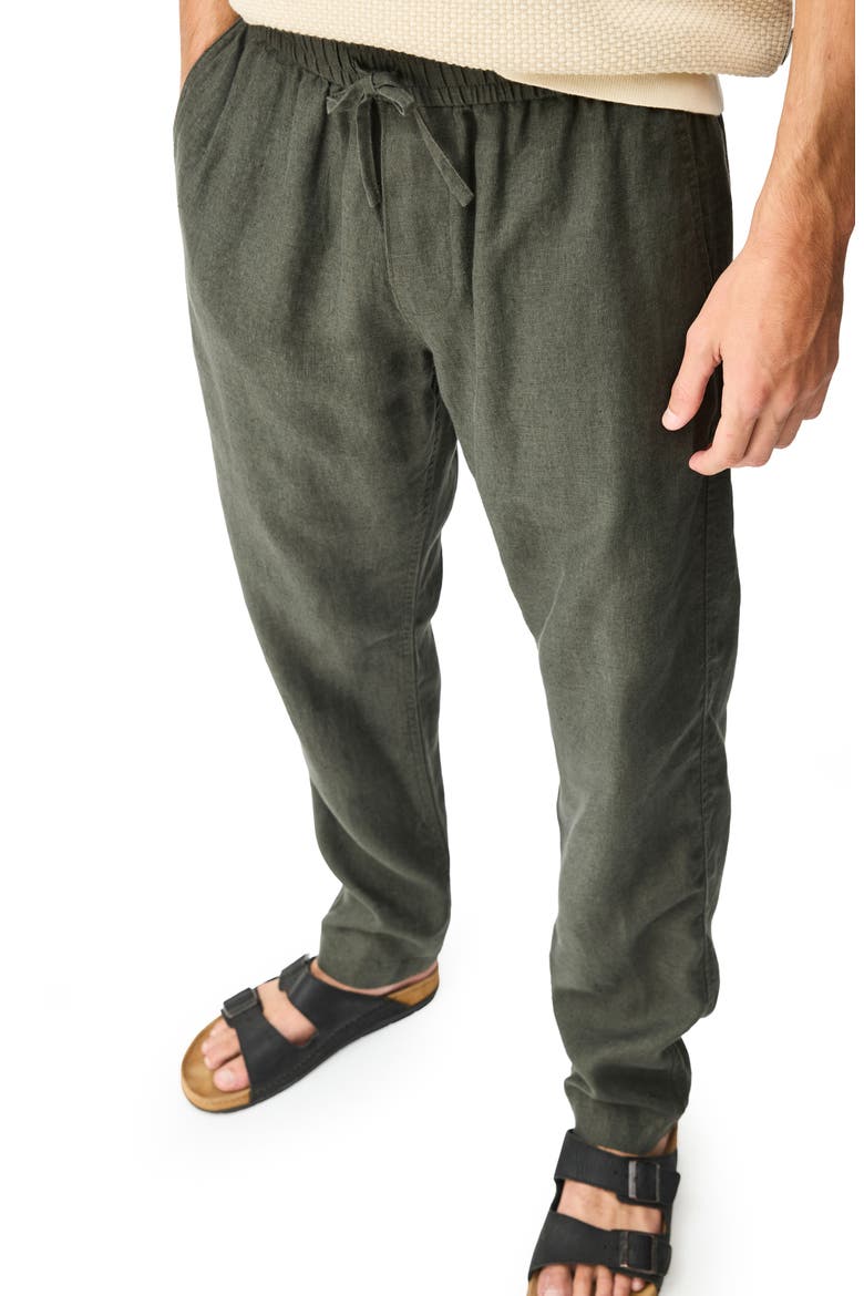 Linen Resort Pants, Alternate, color, BAYLEAF