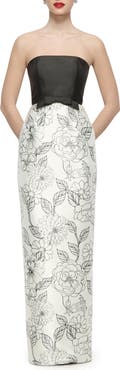 After Six Tilly Mixed Media Column Gown