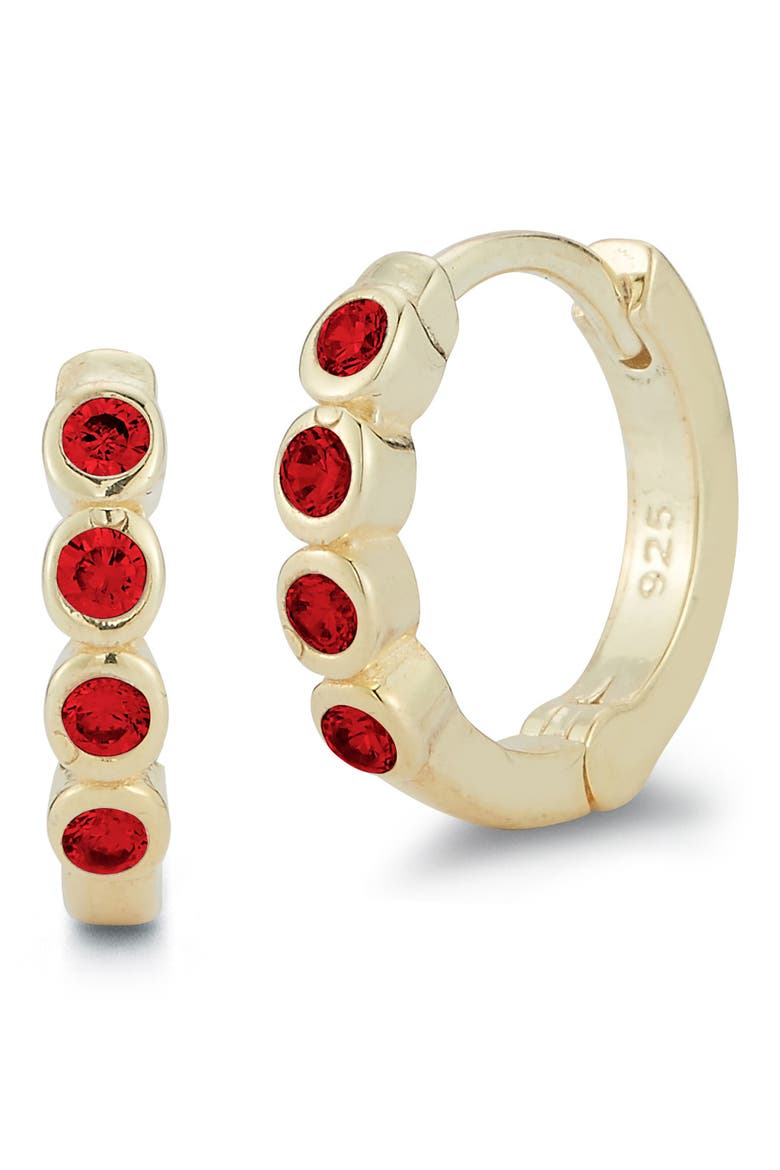 Cubic Zirconia Huggie Hoop Earrings, Main, color, GOLD
