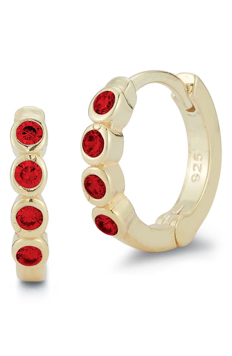 SPHERA MILANO Cubic Zirconia Huggie Hoop Earrings, Main, color, Gold