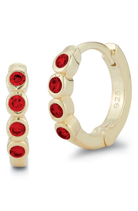 Cubic Zirconia Huggie Hoop Earrings