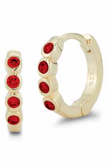 SPHERA MILANO Cubic Zirconia Huggie Hoop Earrings