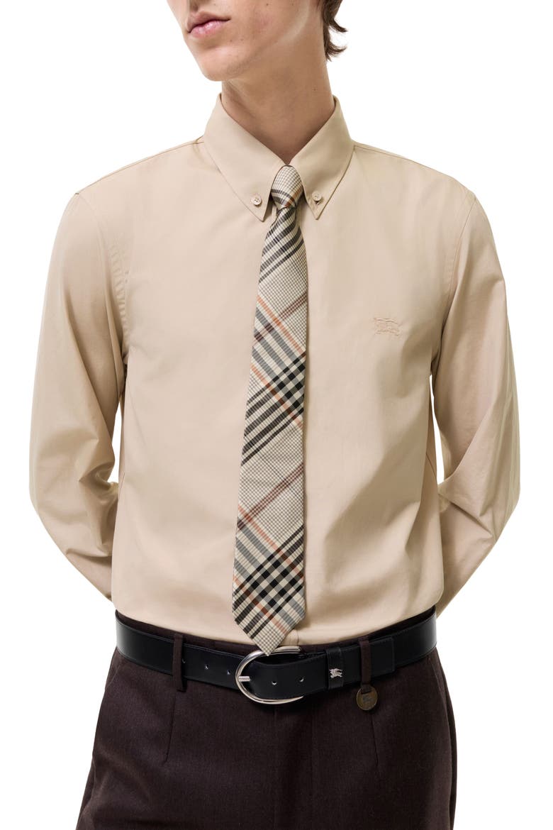 Manston Check Silk Tie, Alternate, color, FINCH BROWN CHECK
