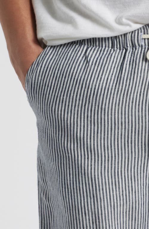 Alex Crane  Bo Linen Drawstring Pants In Lines