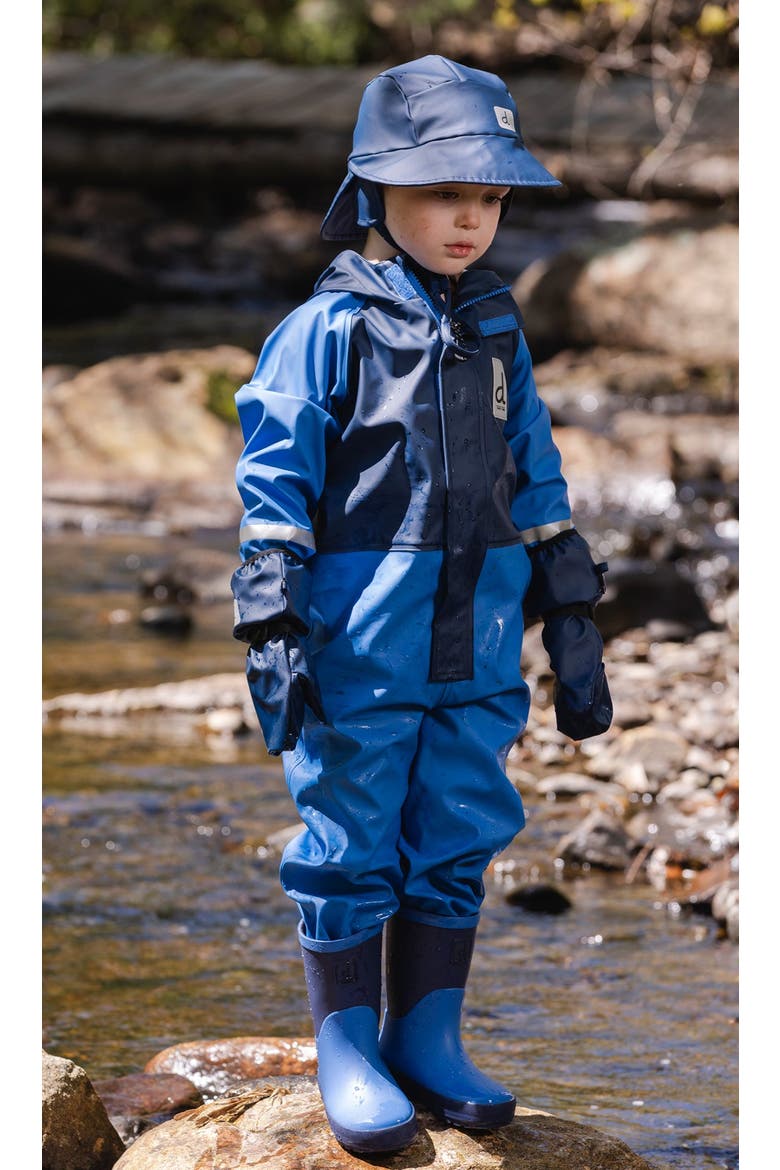 Rain Waterproof Hooded One Piece, Alternate, color, Blue