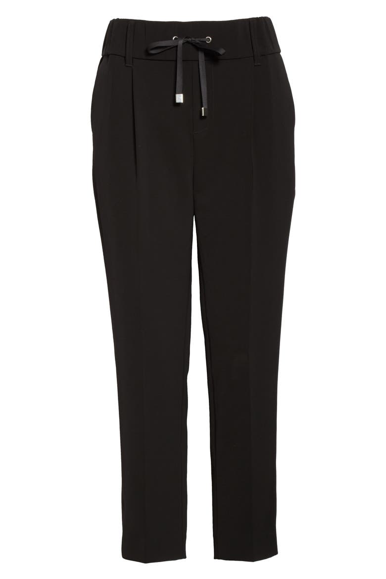 Micro Twill Pull On Pants, Alternate, color, BLACK