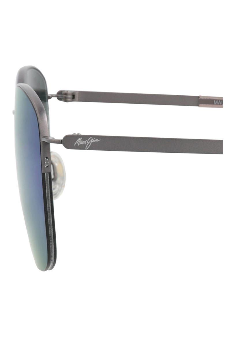 52mm Polarized Square Sunglasses, Alternate, color, GUNMETAL GUNMETAL BLUE