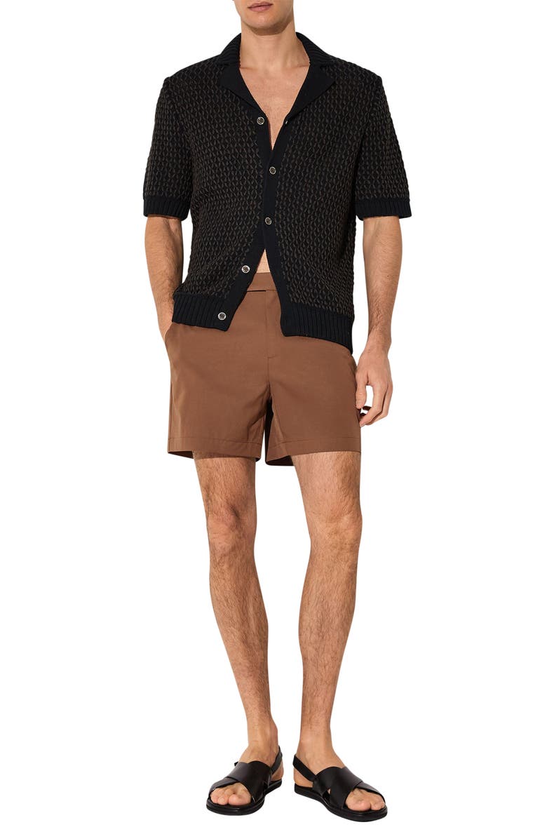 Reiss Sun Solid Side Adjuster Swim Trunks, Alternate, color, Mahogany Brown