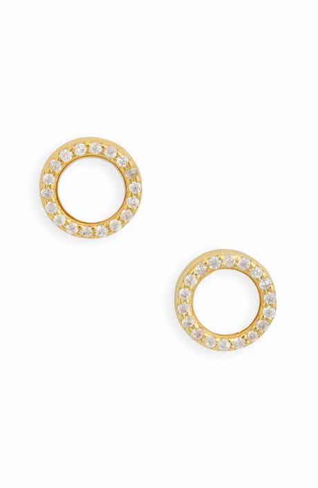 ARGENTO VIVO Crystal Pavé Circle Stud Earrings