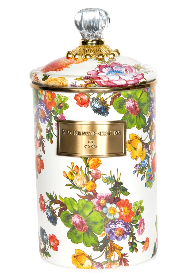 Flower Market Large Enamel Canister, Main, color, MULTI