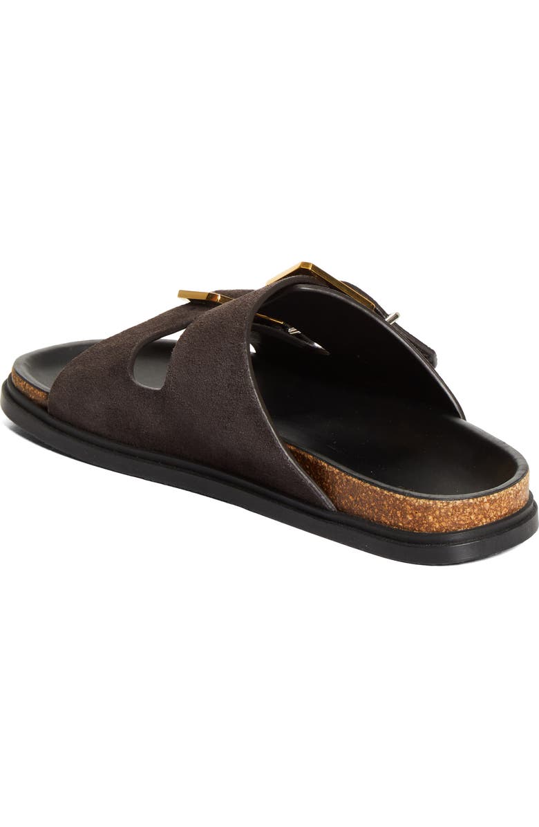 The Row Buckle Slide Sandal, Alternate, color, Coffee