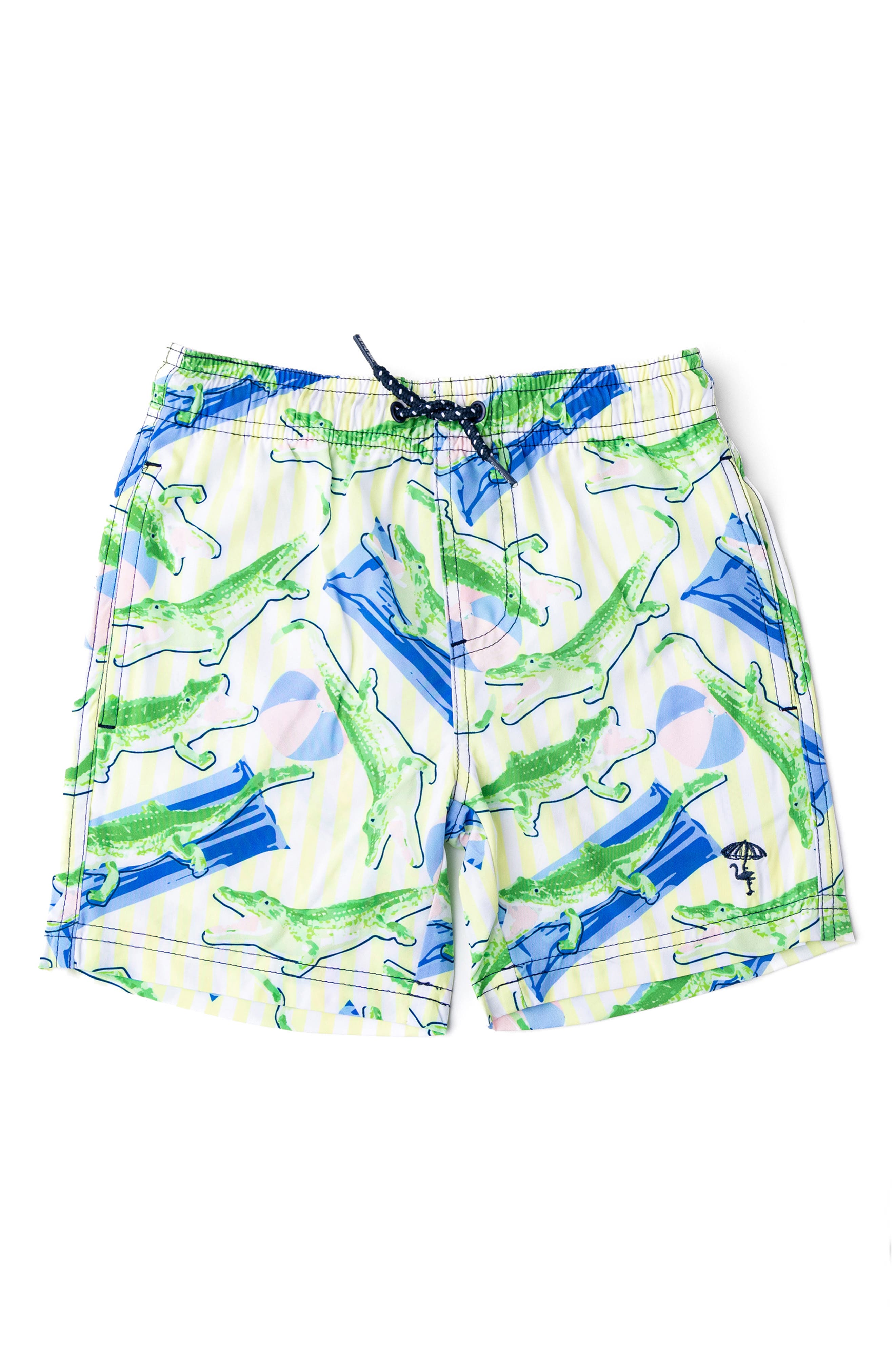 Shade Critters Kids' Beach Gator Print UPF 50+ Swim Trunks
