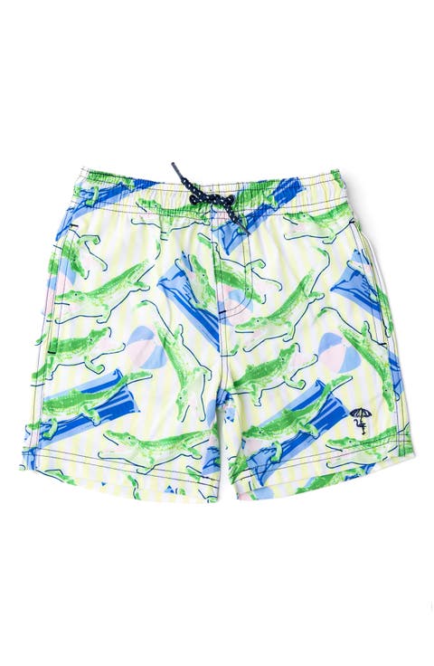 Kids' Beach Gator Print UPF 50+ Swim Trunks (Toddler & Little Kid)