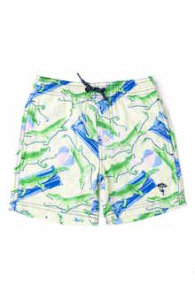 Shade Critters Kids' Beach Gator Print UPF 50+ Swim Trunks