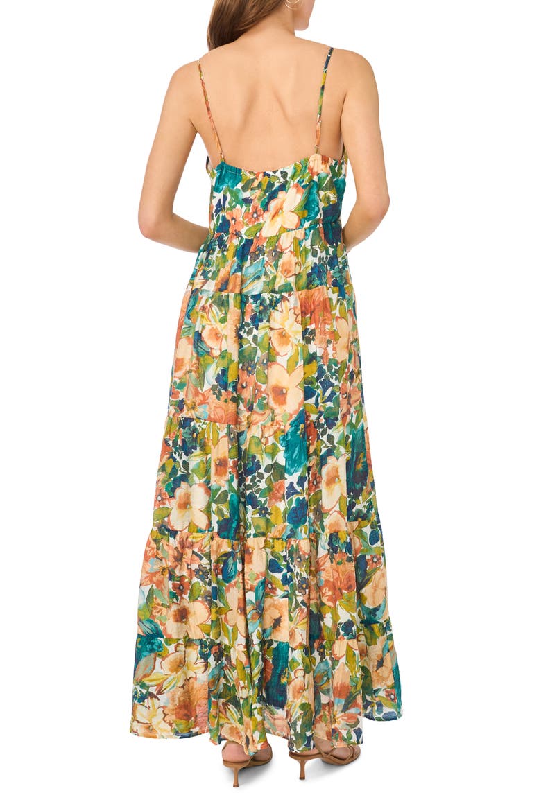 Sleeveless Tiered Maxi Dress, Alternate, color, BLUE MULTI
