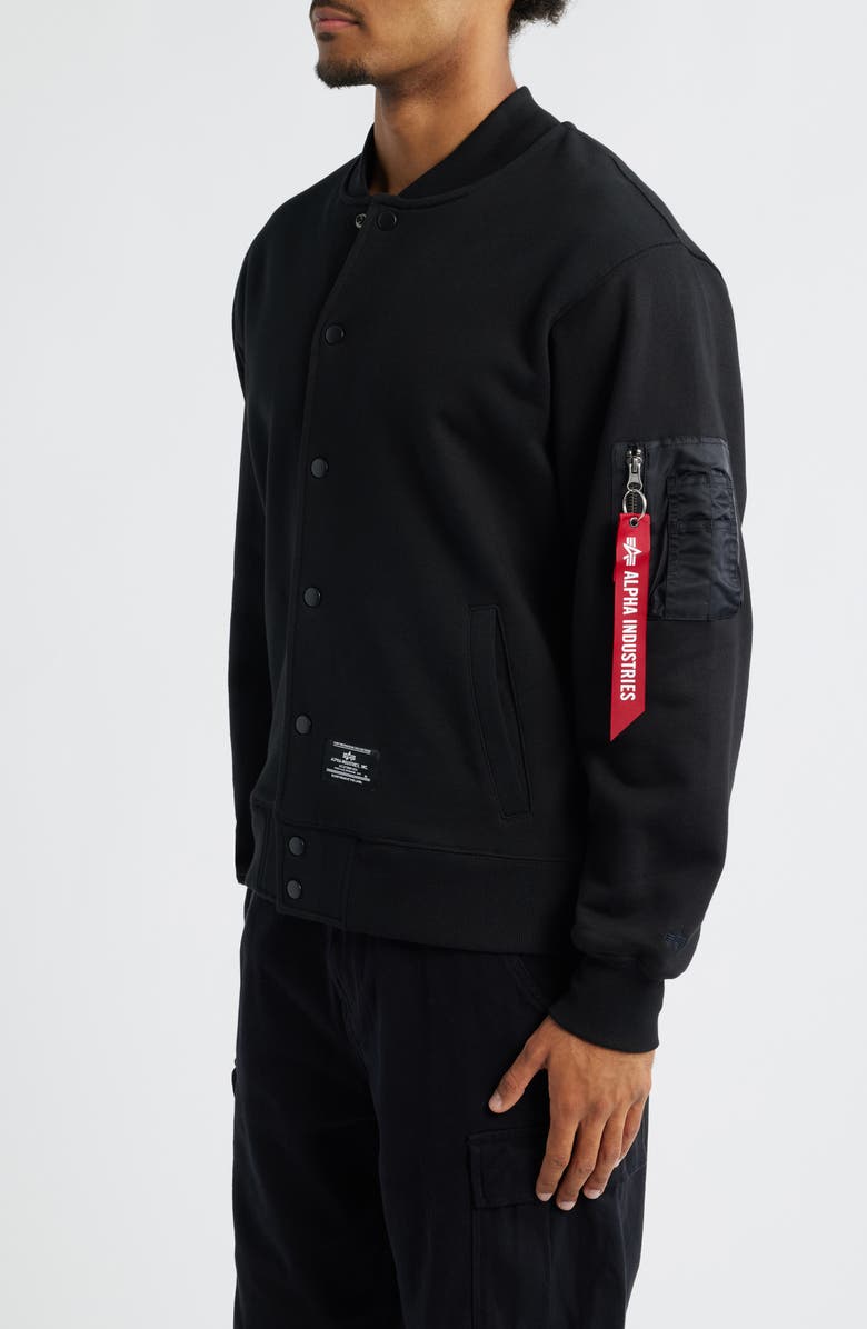 Alpha Industries MA-1 Fleece Jacket, Alternate, color, Black