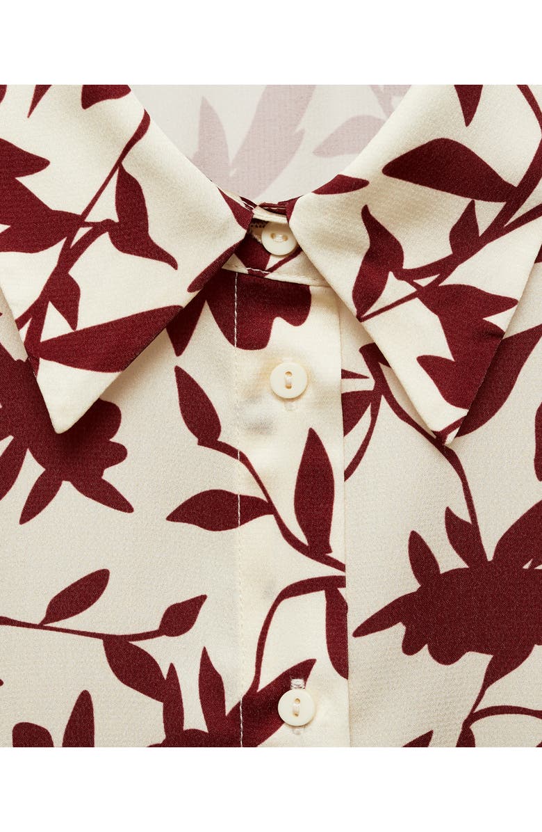 MANGO Floral Button-Up Shirt, Alternate, color, Off White