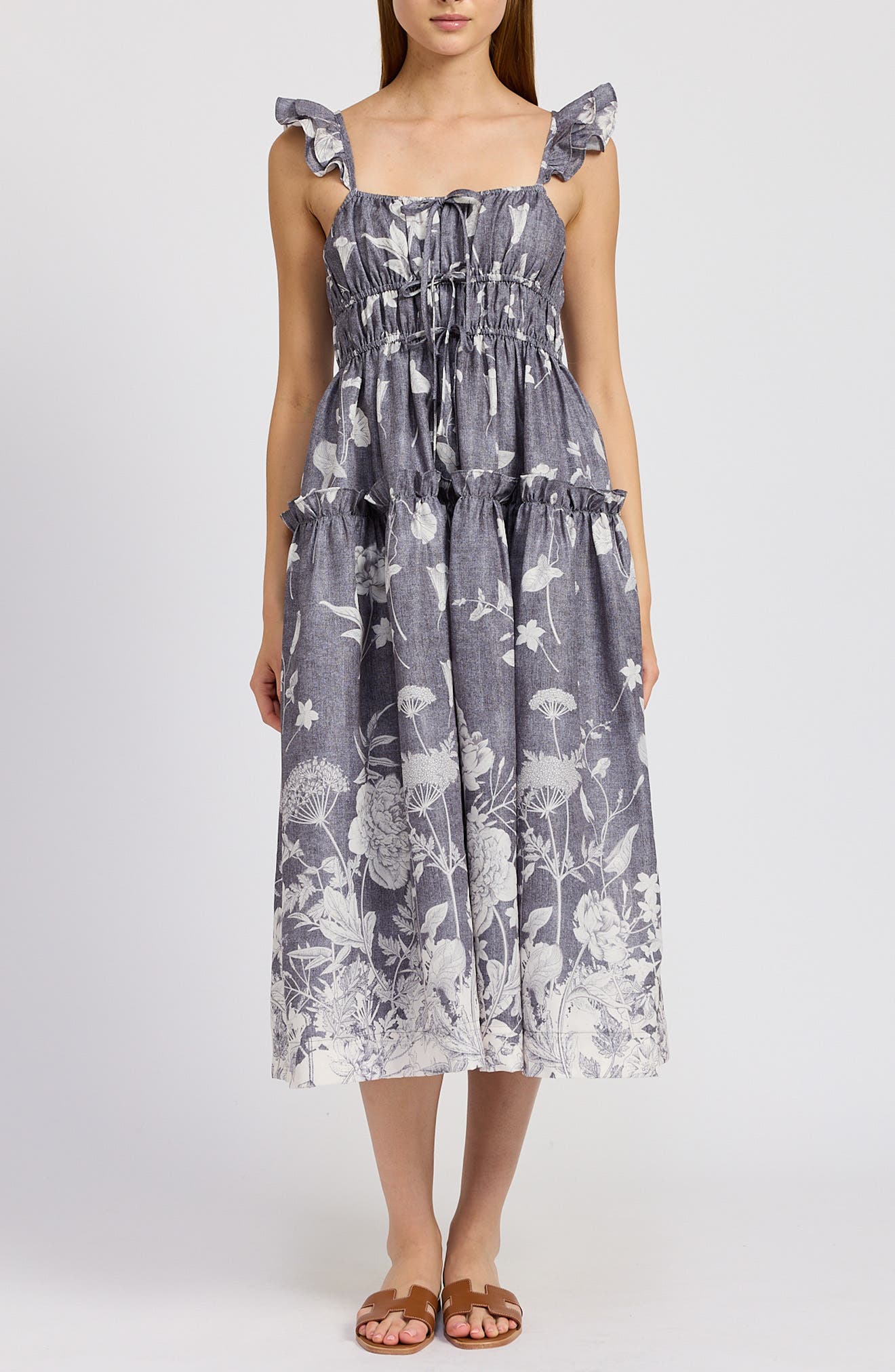 En Saison Sydney Floral Tiered Midi Sundress