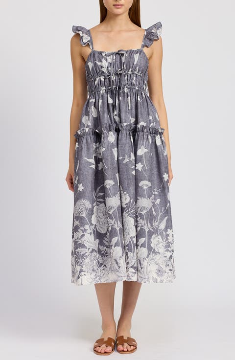 Sydney Floral Tiered Midi Sundress