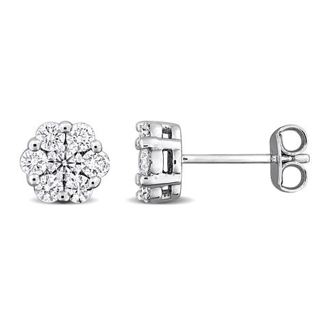 Lab-Grown Diamond Floral Stud Earrings