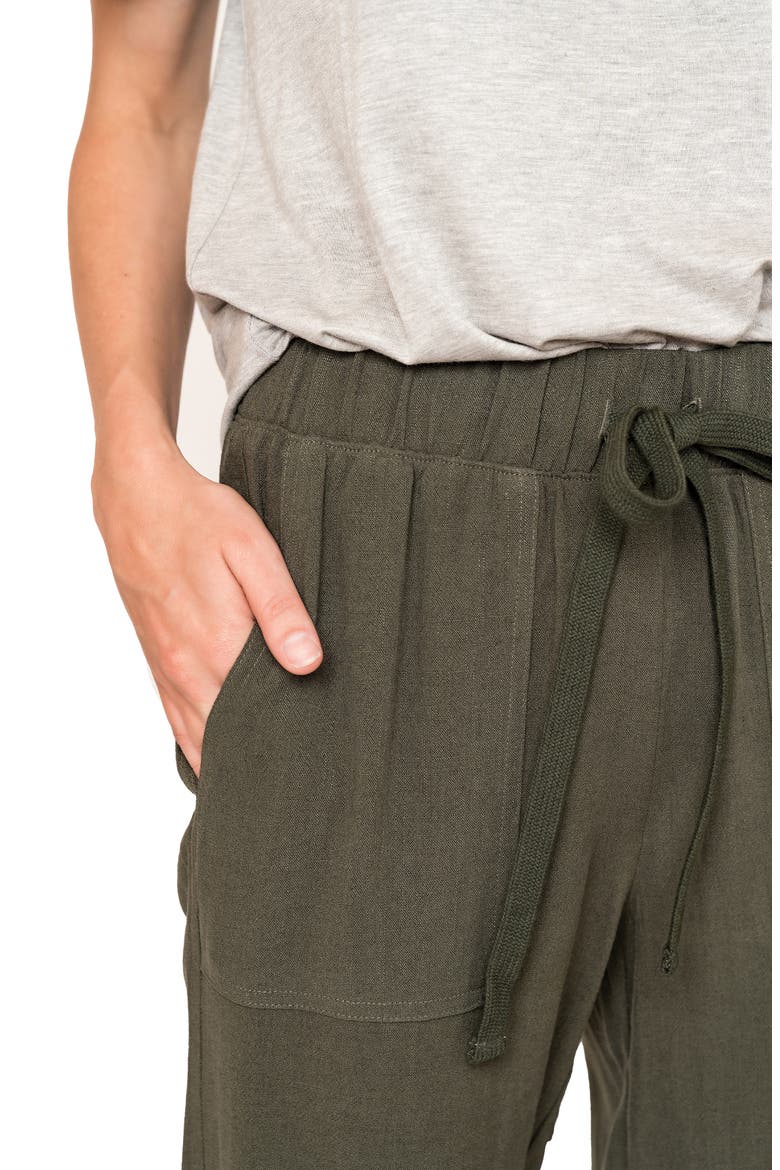 Linen Joggers, Alternate, color, OLIVE