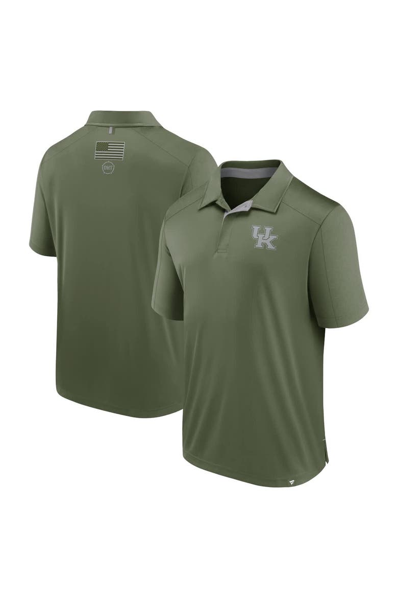 Men's Fanatics Olive Kentucky Wildcats OHT Military Appreciation Defender Polo, Main, color, Olive