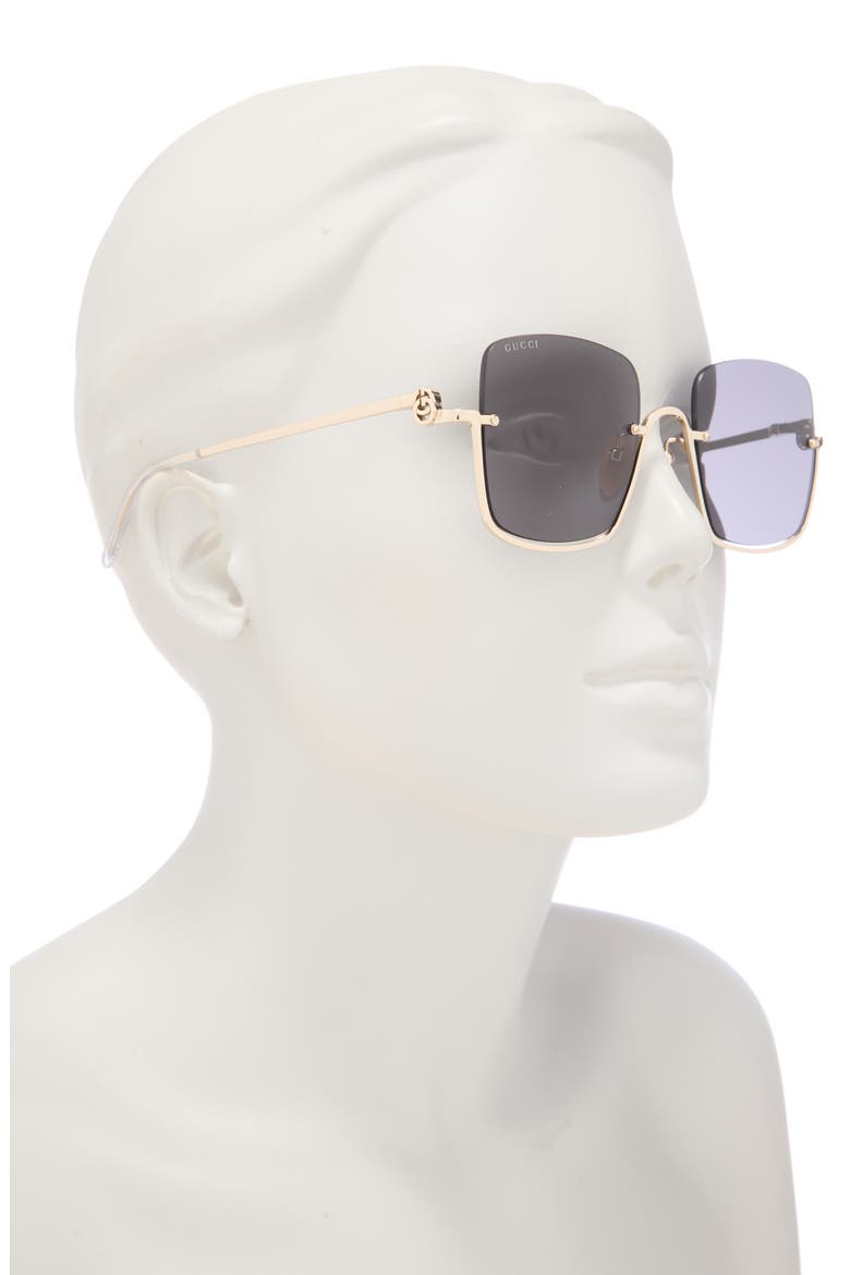 54mm Square Sunglasses, Alternate, color, GOLD GOLD GREY