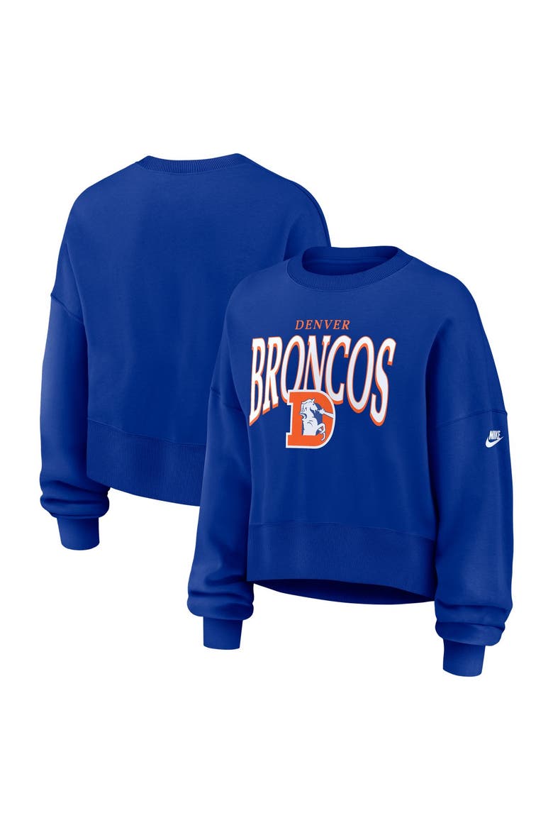 Women's Nike  Royal Denver Broncos Oversized Phoenix Fleece Sweatshirt, Main, color, Royal
