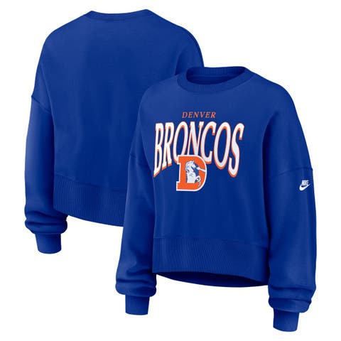 Women's Nike  Royal Denver Broncos Oversized Phoenix Fleece Sweatshirt