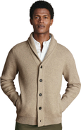 Charles Tyrwhitt Merino Button Through Funnel Neck Cardigan