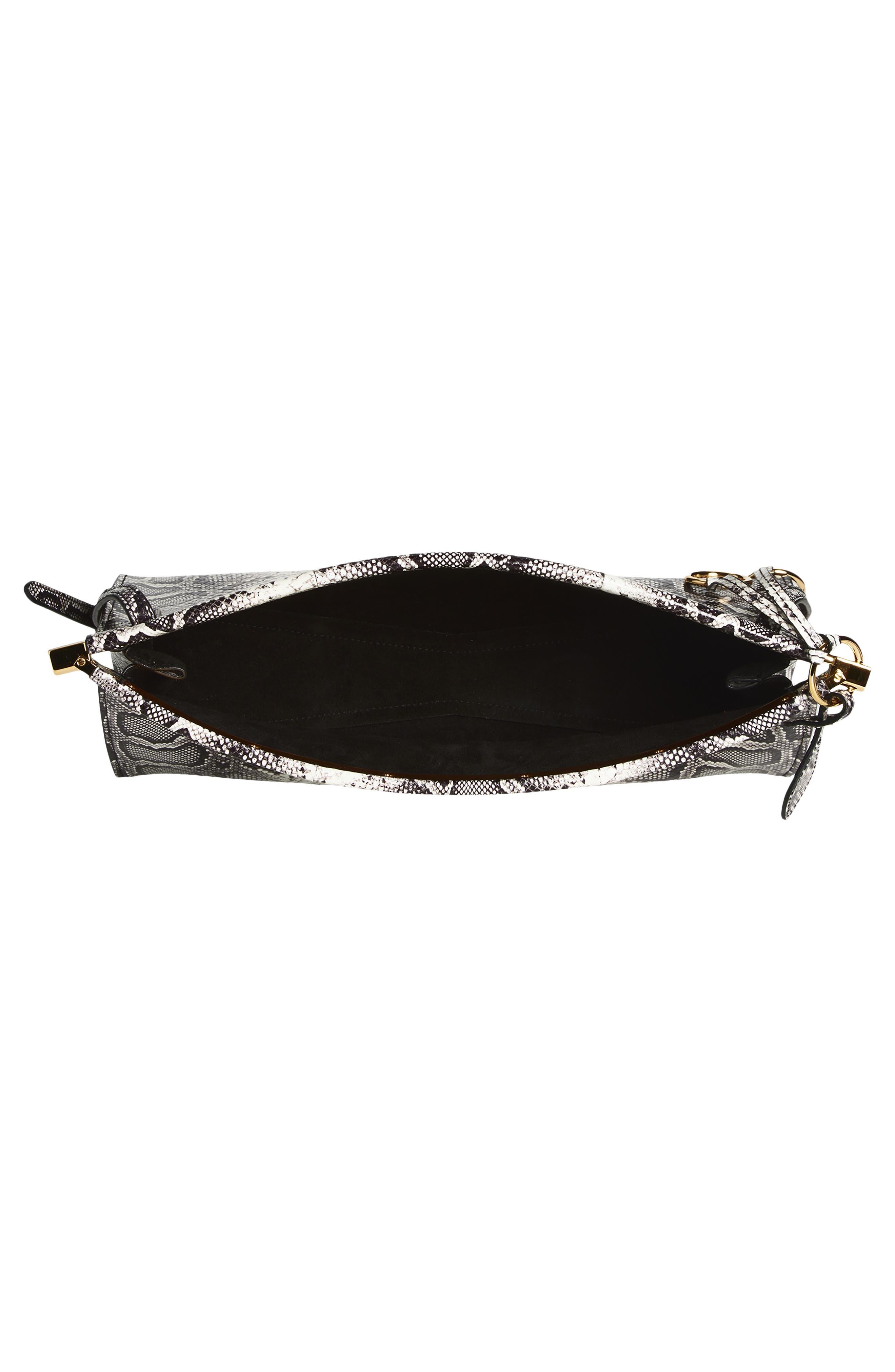 Alaïa Medium Le Click Genuine Snakeskin East/West Shoulder Bag, Alternate, color, Blanc/ Noir