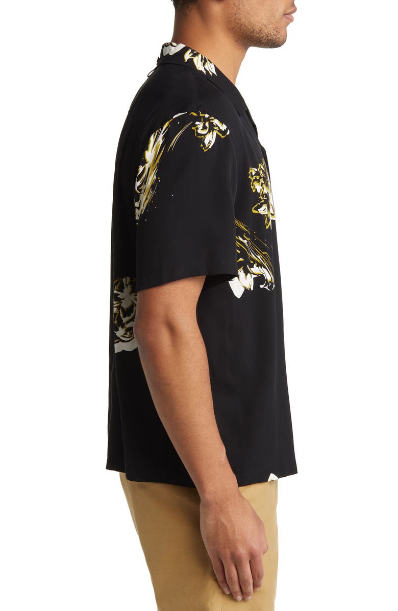 rag & bone Avery Notched Collar Short Sleeve Button-Up Shirt, Alternate, color, 