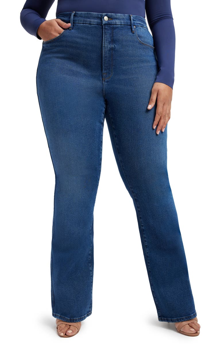 Good American Good Curve High Waist Bootcut Jeans, Alternate, color, 