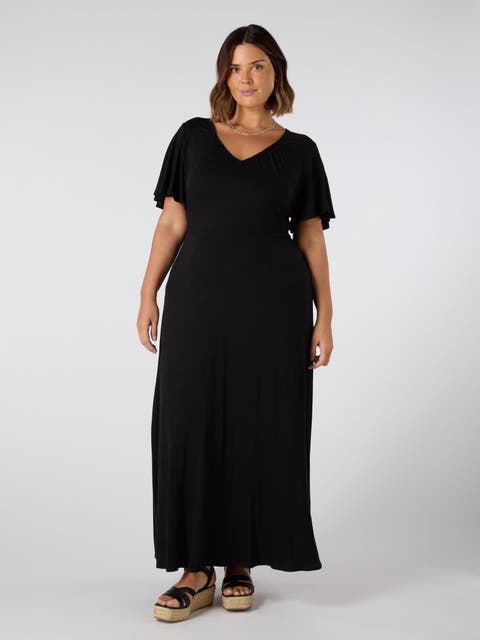 Jersey V-Neck Maxi Dress