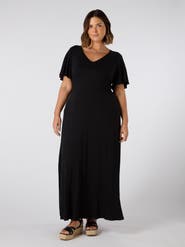 Live Unlimited Jersey V-Neck Maxi Dress