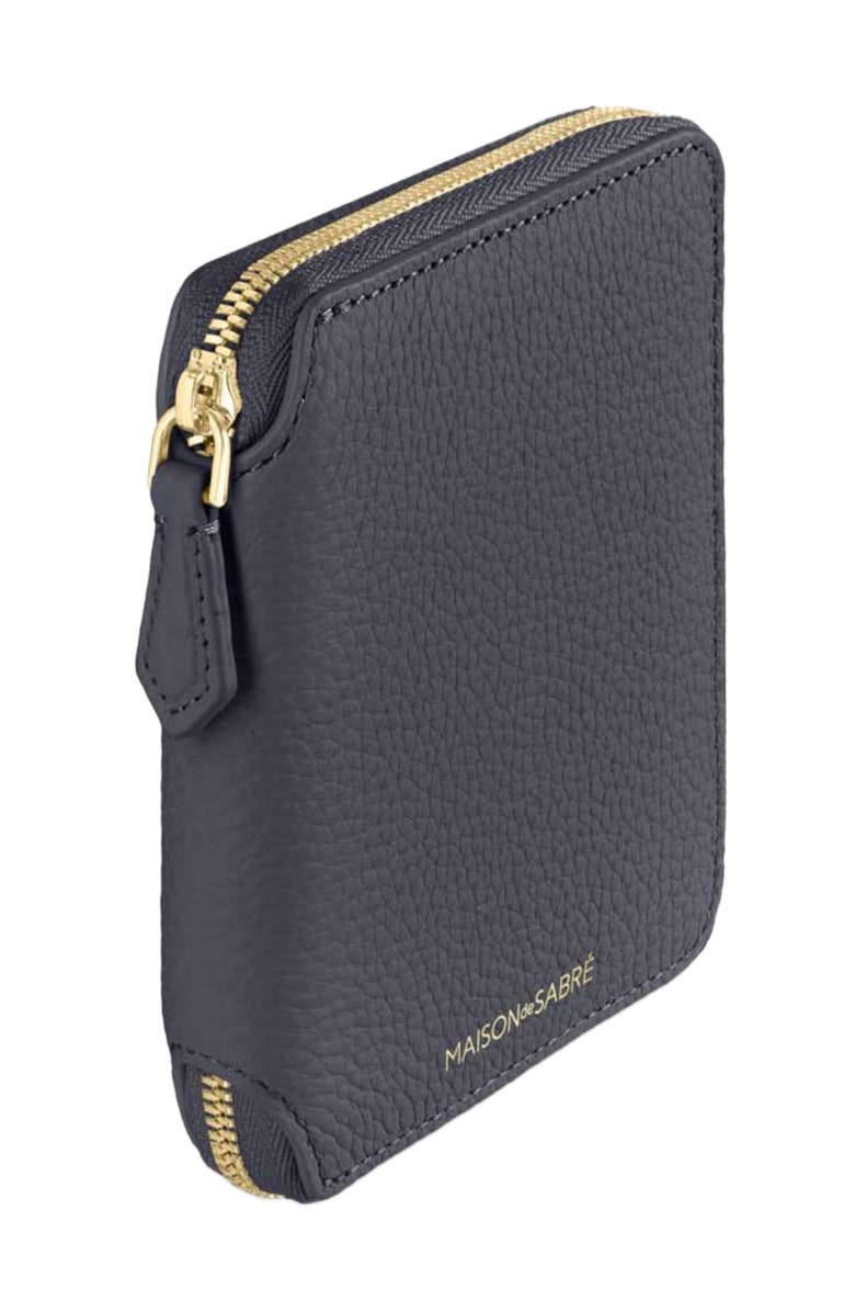 MAISON de SABRÉ Small Leather Zip Around Wallet, Alternate, color, Graphite Sky