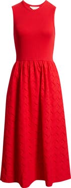 Caslon® Mixed Media Midi Dress
