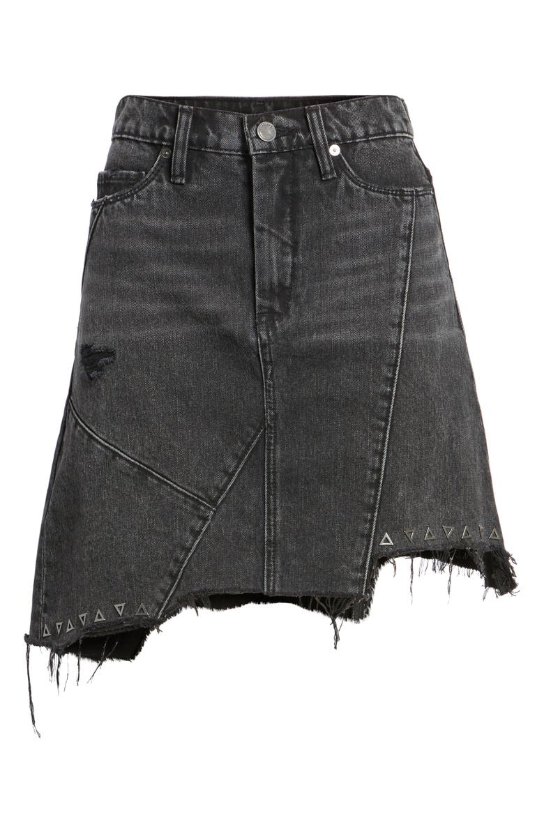 BLANKNYC High Rise Asymmetrical Denim Miniskirt, Alternate, color,