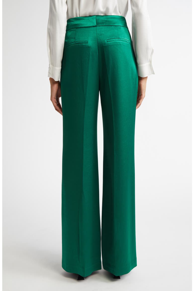 Dylan Piped Satin Wide Leg Pants, Alternate, color, FOREST GREEN