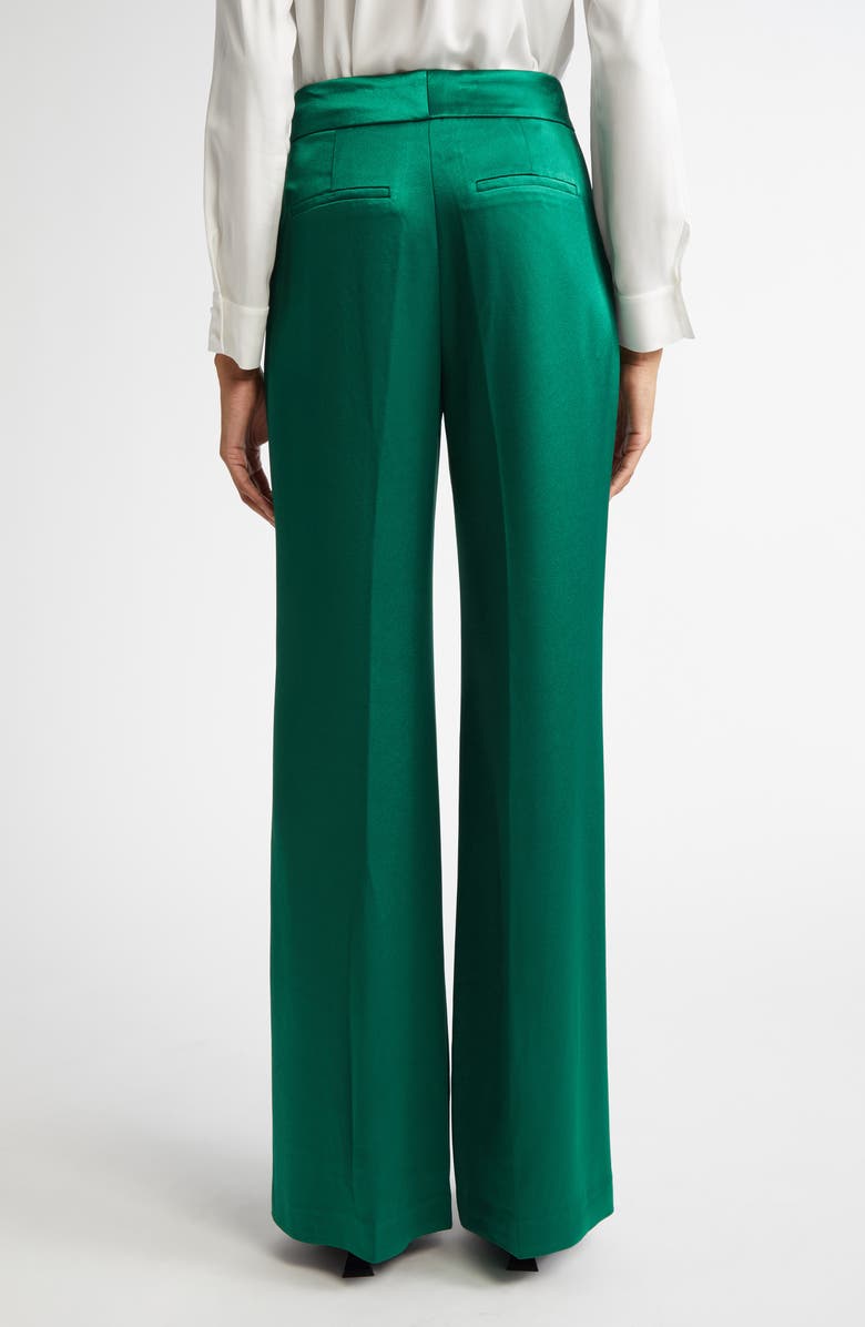 Alice + Olivia Dylan Piped Satin Wide Leg Pants, Alternate, color,