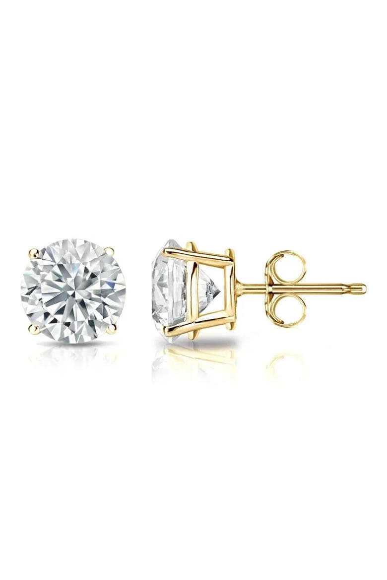 Cubic Zirconia Stud Earrings, Alternate, color, YELLOW