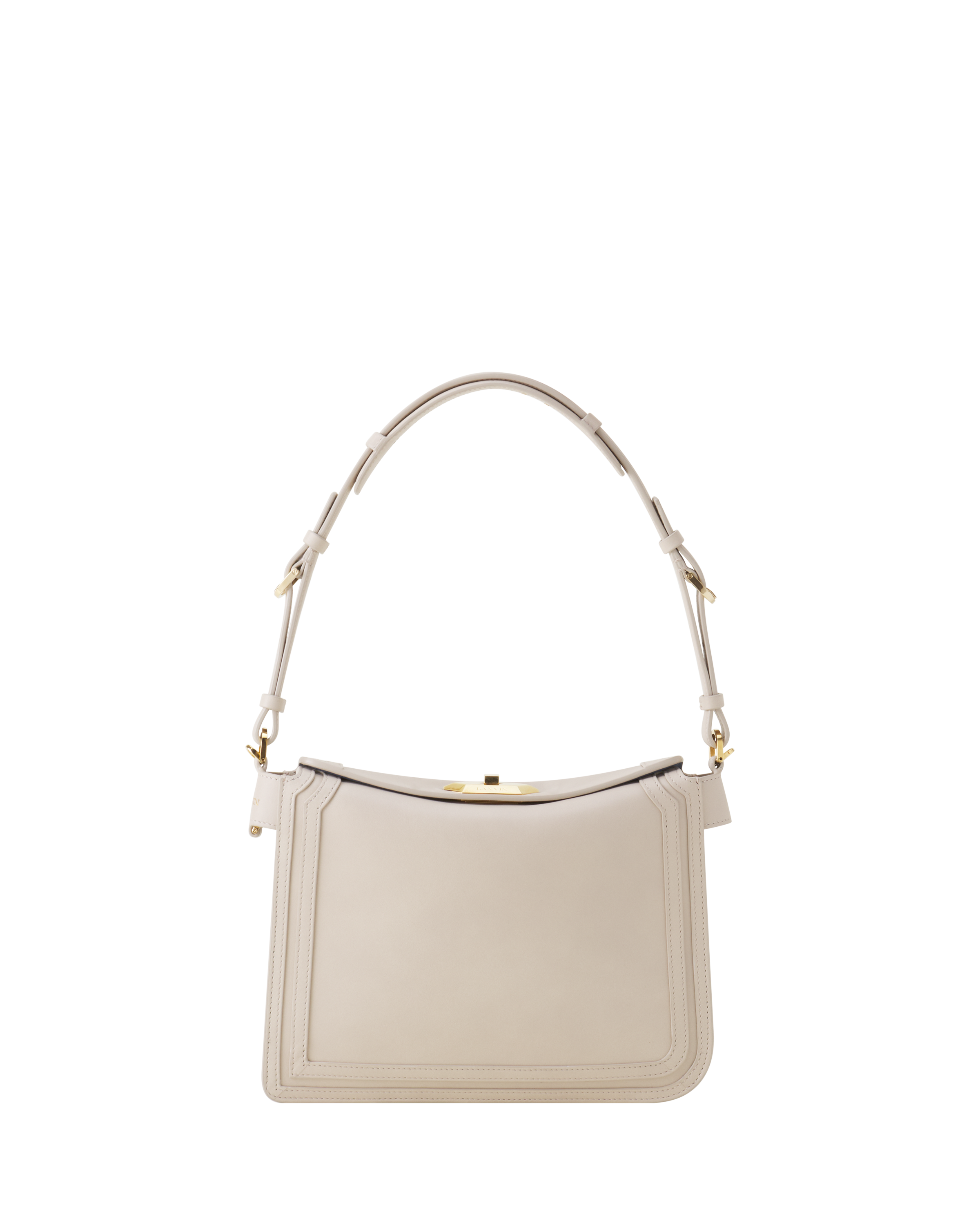 Lanvin Compagnon Small Asymmetrical Bag In Leather Lanvin, Main, color, Beige