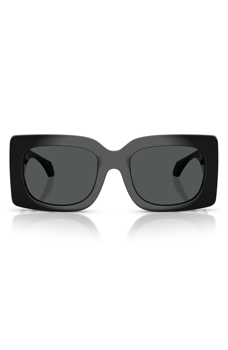 Versace 54mm Square Sunglasses, Main, color, Black / Dark Grey