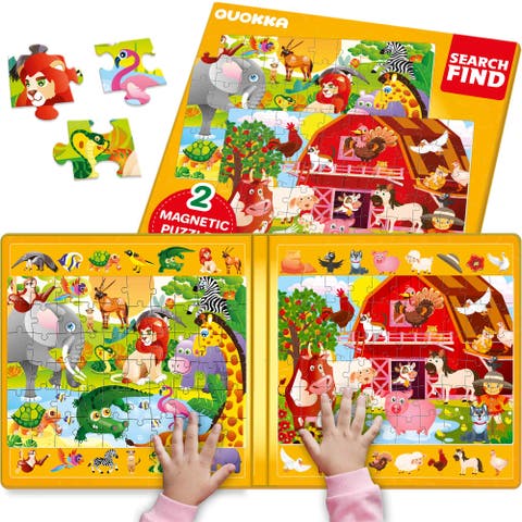 60 Pieces Magnetic Puzzles for Toddlers