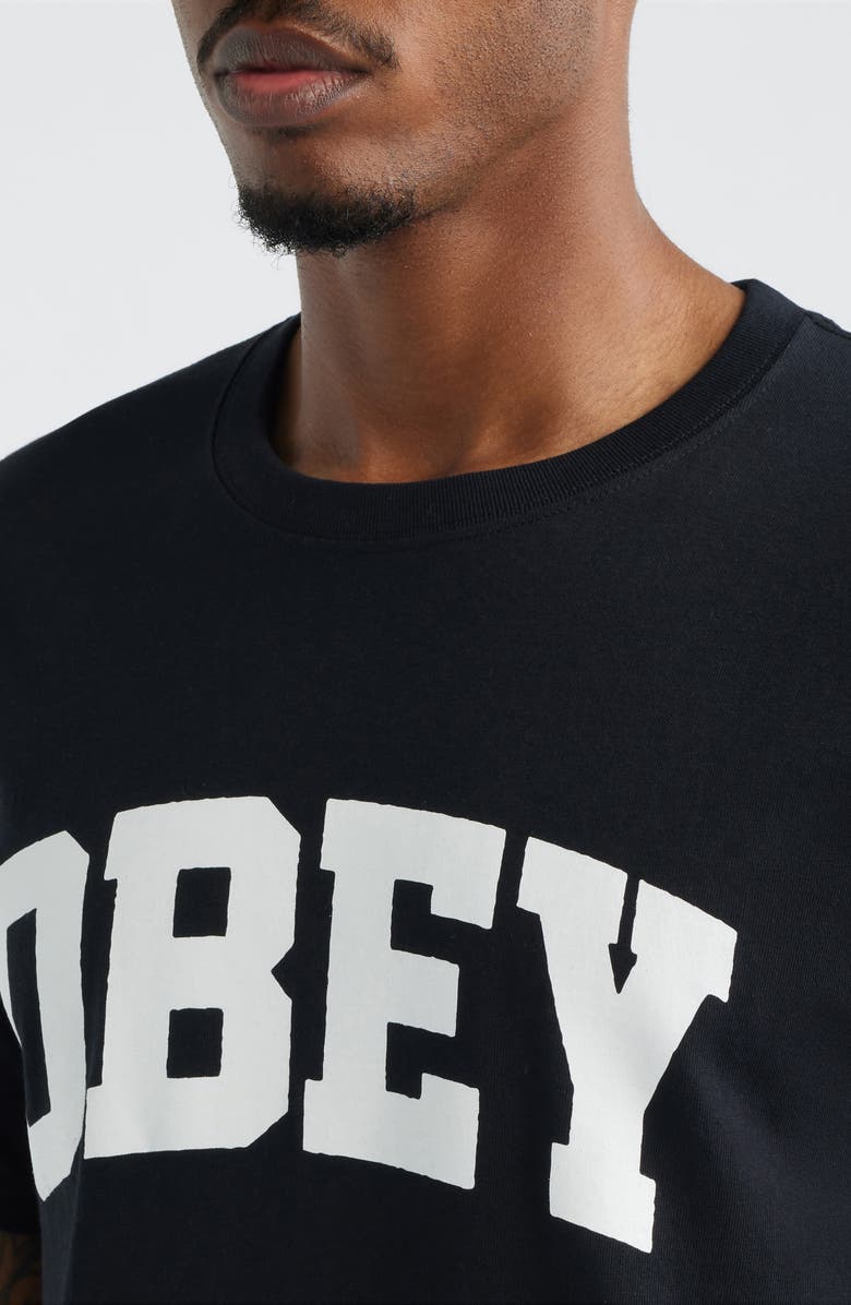 Obey Collegiate Graphic T-Shirt, Alternate, color, Black